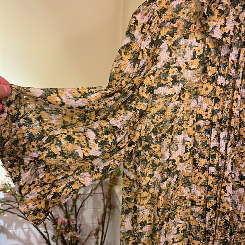 Isabel Marant yellow floral top - size 10 - silk blend - beautiful summer top - Picture 3 of 12